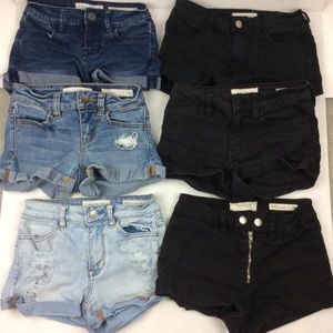 PACSUN AND BULLHEAD Jean Shorts Bundle Lot of 6